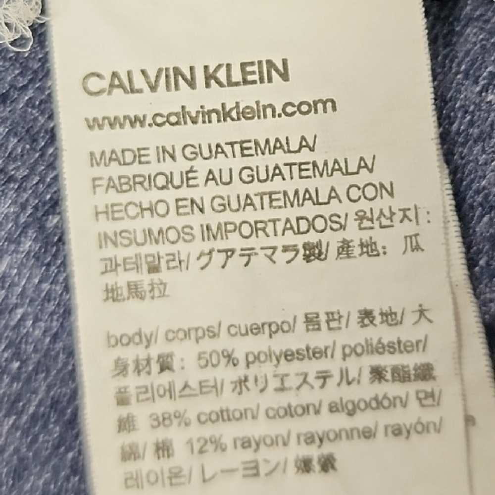 CALVIN KLEIN JEANS | Navy Logo Oversized Lightweight Hoodie High Low | XXL - Picture 11 of 14